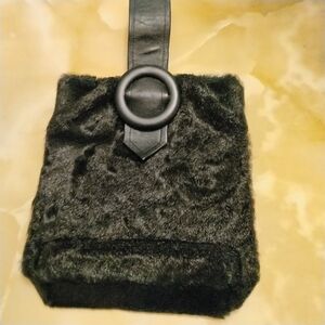 Elegant Black Faux Fur Mini Bag